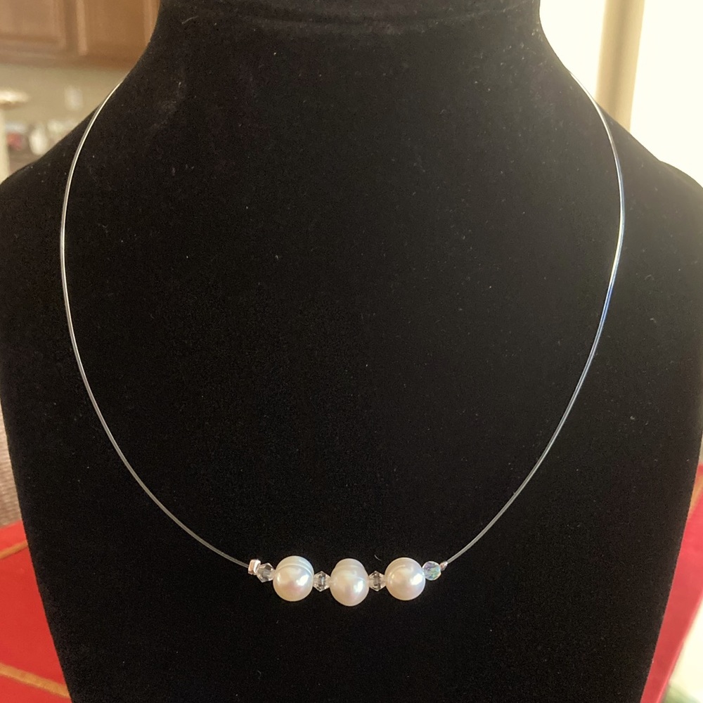 Pearl & Crystal Illusion Necklace